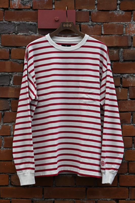 MAGIC NUMBER HEAVY WEIGHT BASQUE BORDER L/S T-SHIRT