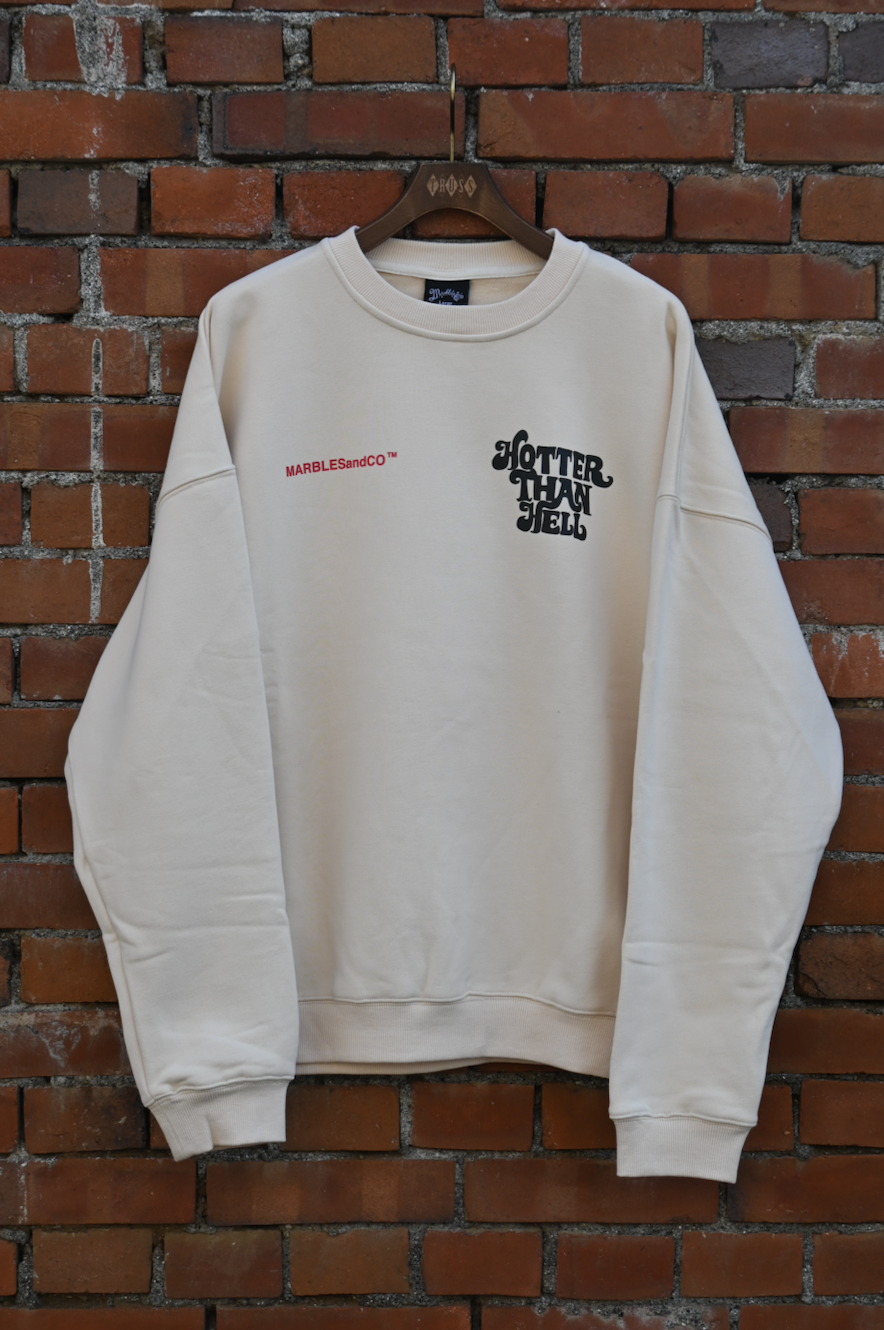 MARBLES 16oz CREW NECK SWEAT "HOTTER THAN HELL"